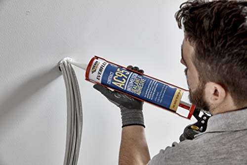 Everbuild Everflex AC95 Intumescent Sealant and Adhesive – Mould Resistant – Non-Flammable – Water-Based – Solvent-Free – White – 900ml