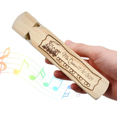Zugpfeifen aus Holz Personalisierte Krachmacher Holzzug Pfeife Musikinstrument Musikalisches Spielzeug für Zug-Gastgeschenke thematische Geburtstagsdekorationen (Geburtstagsfeier)