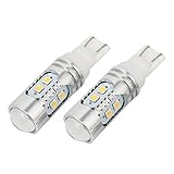 uxcell 2 Pcs DC12V Cambus LED Wedge Car Auto Side Parking Tail Light Bulb White 10W