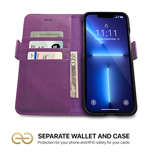 dreem Fibonacci wallet case compatible with iPhone 13 Pro Max / 2-in-1 shockproof case and detachable vegan leather folio - Image 2