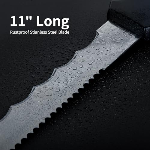 Image of Insulation Knife with Sheath Stainless Steel Blade 11 inch Double Sided Insulation Cutter for Cutting Mineral Wool Insulation Sod Cutter Garden Knife for Lawn Repair (2)