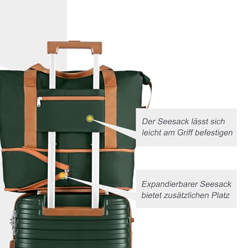 Image of Joyway 28 Inch Large Luggage Hardside Suitcase with Spinner Wheel, Lightweight 3 Piece Suitcase Set with TSA Lock(Green)
