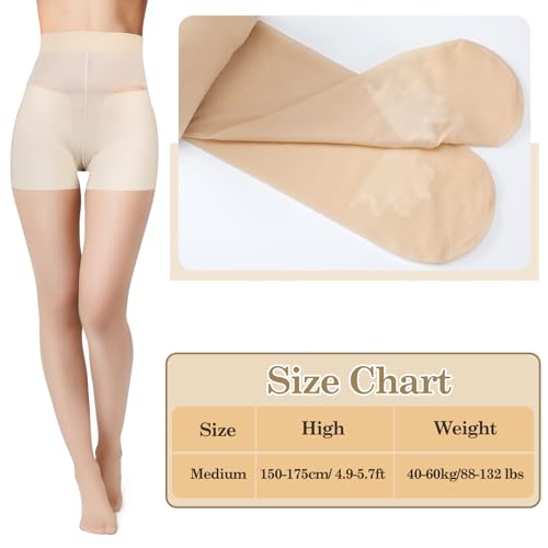 Mepase 6 Pairs UV Golf Stocking for Women UPF 30+ Sun Protection Leggings with Reinforced Toes Summer Non Slip Pantyhose Sheer Nude Tights for Sports Golf Daily Wear3