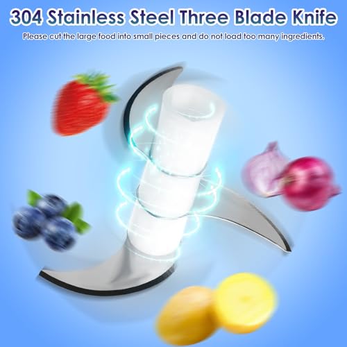 Foribyw 4 in 1 Electric Vegetable Cutter Set Handheld Garlic Slicer 1200mAh Rechargeable Portable Food Chopper with 3 Stainless Steel Blades Detachable Electric Veggie Chopper for Home Kitchen - Image 8