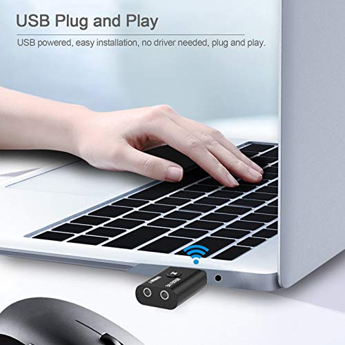 Receptor transmissor de áudio USB Bluetooth 5.0 Adaptador de música sem fio 3,5 mm Adaptador de áudi