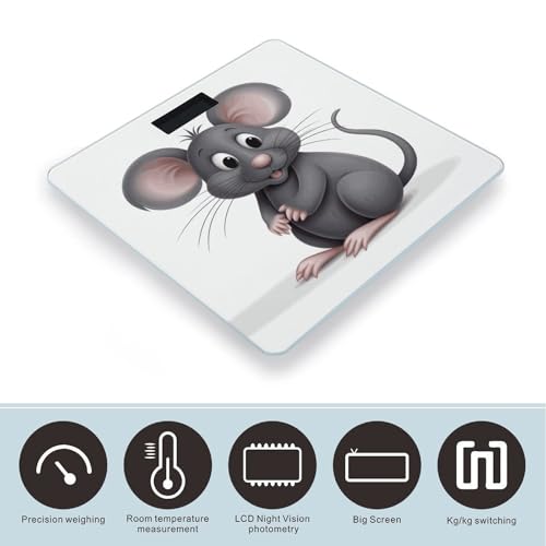 Báscula digital para baño Gris de vidrio templado con pantalla LCD miniatura 3