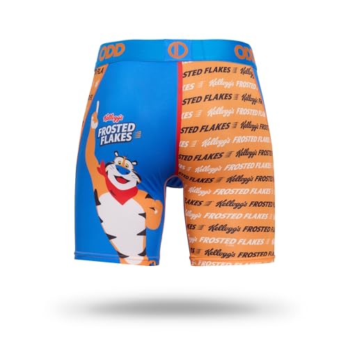 Odd Sox Frosted Flakes Split Men's Boxer Briefs - Breakfast Cereal Food Themed Novelty Underwear - Comfy Stretch Fit3