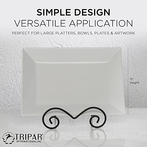 Tripar Stratford Large Black Metal Bowl Stand Display Rack Easel For Bowls, Platters, Cookbooks, Plates And Artwork #TOP1