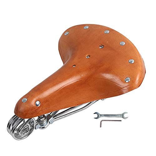 Selle de vélo en cuir de vachette orange pour retrouver le charme d'antan