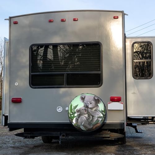 Image of Delerain Koalas Spare Tire Covers Waterproof Dust-Proof Spare Wheel Cover Universal Fit for Trailer, RV, SUV, Truck and Many Vehicle (17 Inch for Diameter 31 inch-33 inch)