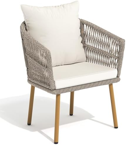YITAHOME Outdoor Dining Single Sofa Chair, Indoor-Outdoor Wicker ...
