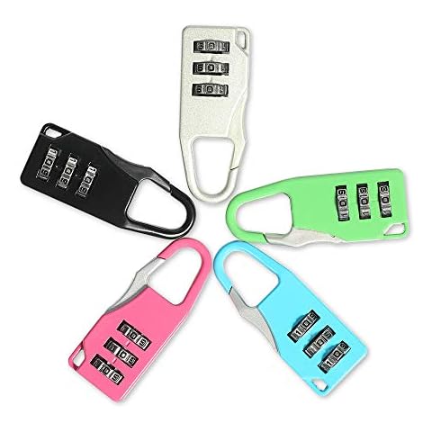3-Digit Combination Lock of Zinc Alloy, The Small Safe Combination Padlock for Suitcases Luggage Briefcases Computer Bags Schoolbags Backpacks, Pack of 5 Cover