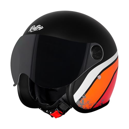 Image of Steelbird SBH-54 Retro Rustic ISI Certified Open Face Helmet for Women and Men Motorbike Helmet