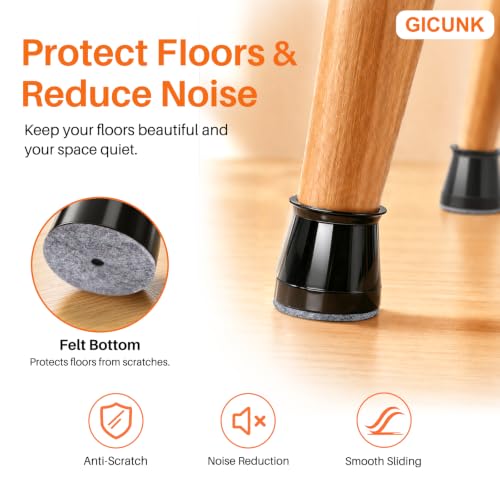 GICUNK 32 Sztuk Okrągłych Podkładek do Krzeseł (Fit: 23-32.9mm)