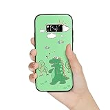 Nuouxoco for Galaxy S8 Plus Phone Case Cute Funny Green Cartoon Dinosaur for Girly Women Girls with Lanyard Strap Slim TPU Shockproof Protection Cover for Samsung Galaxy S8 Plus - Cute Dinosaur