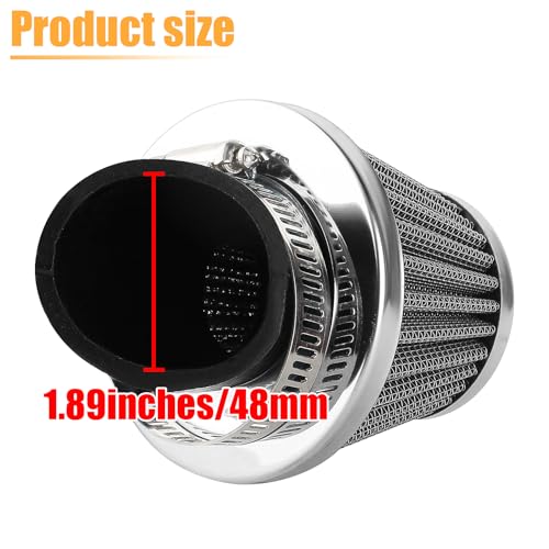 Image of 48mm 49mm 50mm 1.89inch Filter 45 Degree Angled for 50cc-90cc 110cc 125cc 140cc 150cc 200cc 250cc ATV Quad Scooter Go Kart Moped Chopper Pit Dirt Pocket Bike GY6