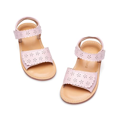 Image of Felix & Flora Toddler Girl Sandals -Flower Girl Dress Shoes Open Toe Little Kid Flats