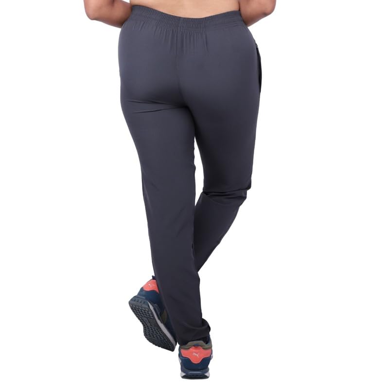 Image of Go-Fit Women Zip Pocket Synthetic Dry-Fit Gym Casual Lower Joggers Trackpant Sports Pant | Multicolors