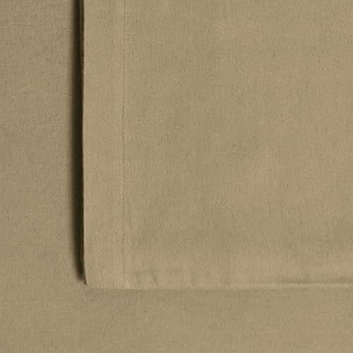 Tribeca Living King German Flannel Pillowcases, Set of 2, 200-GSM Heavyweight Cotton, Macchiato