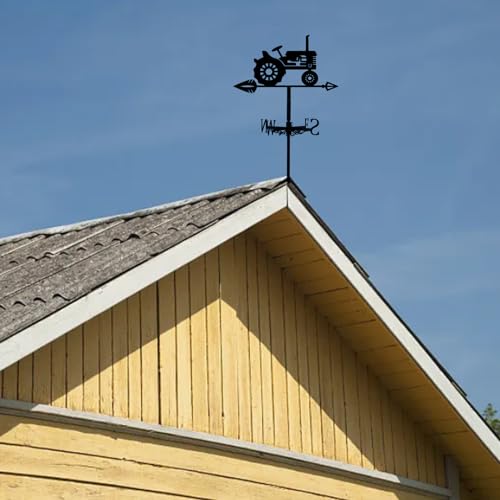 SUPERDANT Wetterhahn Für Landwirtschaftliche Wetterhahn fürs Dach Maschinen Schmiedeeisen Wetterfahne Garten Wegweiser Wetterfahnen Individuelles Design Outdoor Bauernhaus Dekoration