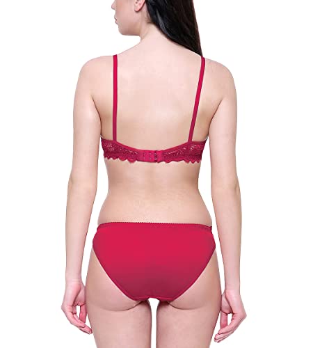 Image of Women's Lace & Polyamide Bridal Honeymoon Bra Panty Set