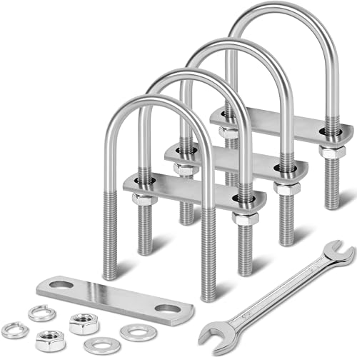 Image of 4 Sets M8 U Bolts 2 Inch Wide, 5 /16 inch x 2 inchW x 4 inch L
