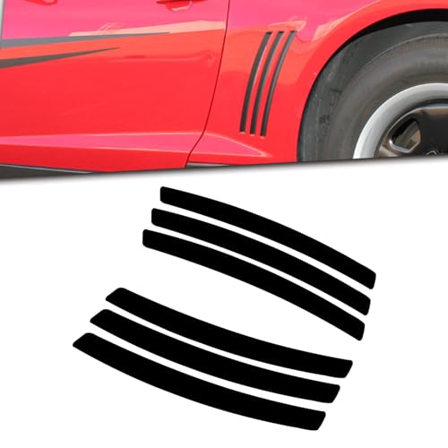 Xotic Tech Compatible with Chevy Camaro L&R Side Vent Insert Black Stripe Decal Inlay Sticker 2010-2021