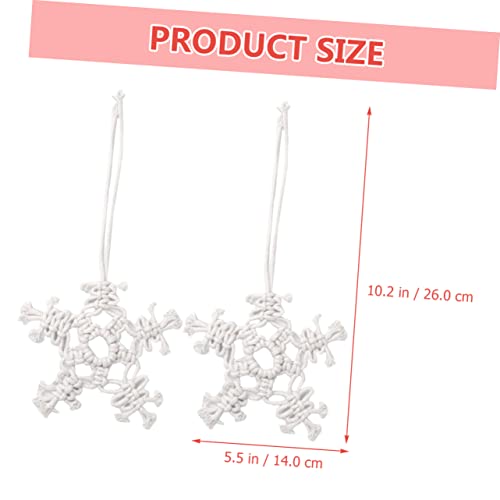 Adornos para árboles de Navidad de macramé PRETYZOOM con hilo de algodón 6