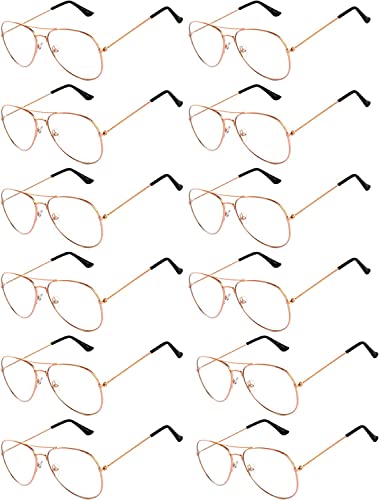 OWL Stylish Aviator Sunglasses 12 Pairs Gold, Silver, Black Frames Mirrored and Tinted Color Lens