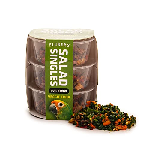 Fluker's Salad Singles All Natural Veggie Mix, Just Add Water, Great for Parakeets, Cockatiels, Conures, and Parrots, and Other Birds, 3-Pack