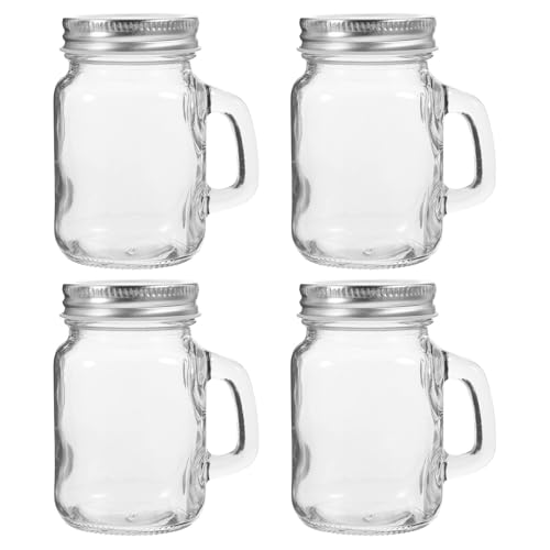 MOBUTOFU 4 Tarros de Cristal Mini de 120ml con Tapa Hermética y Diseño Anti Fugas, Perfectos para Mermelada y Viajes por Carretera