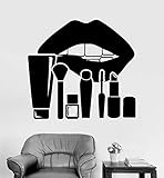 Pegatinas de pared de salón de belleza,decoración de pared de salón de belleza,calcomanías de labios de cosméticos,tienda de maquillaje Art Mural wallpaper A9 46x42cm