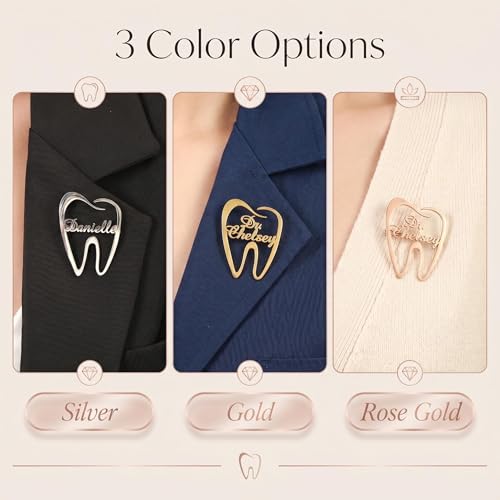 Image of Custom Name Lapel Pin Personalized Script Brooch for Women Men, Customizable Name Badge Elegant Cursive Letter Pin, Minimalist Jewelry Gift for Wedding Birthday Anniversary