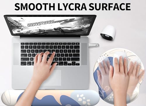 Image of eulps Mouse Pad Wrist Support, Ergonomic Memory Foam Keyboard Wrist Pad & Gel Wrist Rest Set for Computer Keyboard for Easy Typing & Pain Relief for Office & Home (Leafy Lushness Set)