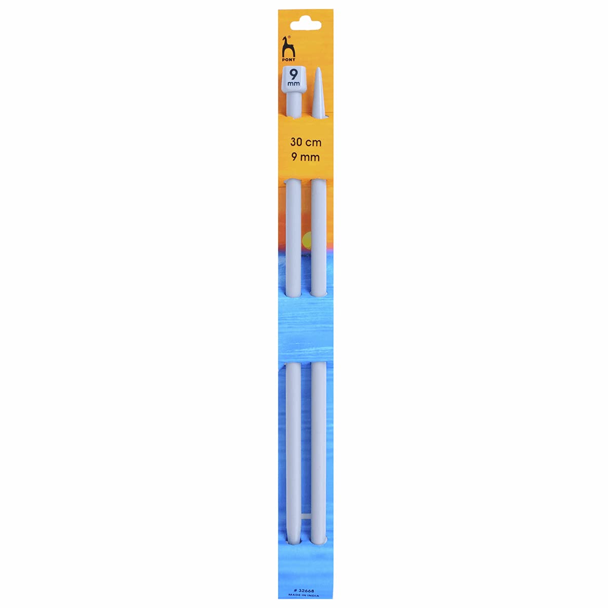 Pony Plastic Knitting Pins/ Knitting Needles 30cm long - 9mm