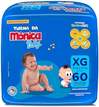 Fralda Turma da Monica Baby Giga XG 60 Unidades
