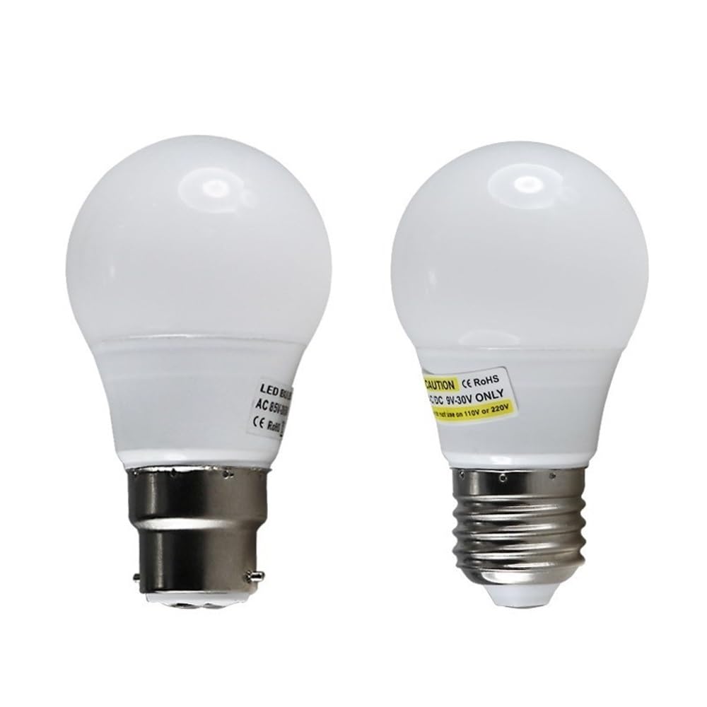 Bombillas LED COB para el hogar, Paquete de 6, E27/B22, CA 110 V, 3 W, iluminación para el hogar, lámpara esférica, Blanco cálido.