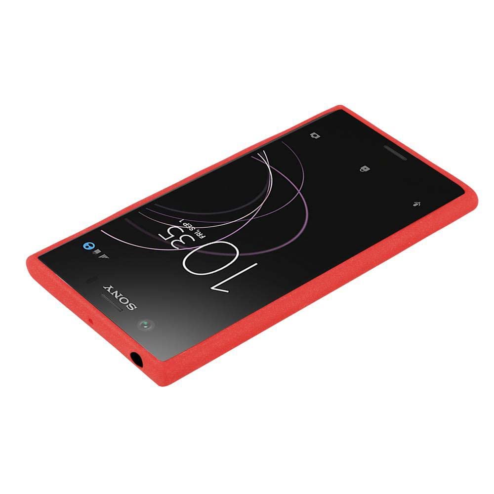 CADORABO Custodia Protettiva In Silicone TPU Flessibile Retro Copertina Sony Xperia L1 Frost Rosso 77360006