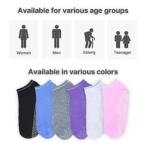 HOMSSEM Grip Socks – 8-Pairs Unisex Non-Slip Socks for Yoga, Pilates, Hospital (Black 8p)4