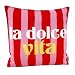 heimtexland ® Outdoor Deko Kissen 45x45 mit Füllung Garten Lounge Dekokissen wasserabweisend wetterfest Outdoorkissen Gartenkissen Bedruckt Typ906 Dolce Vita Rot