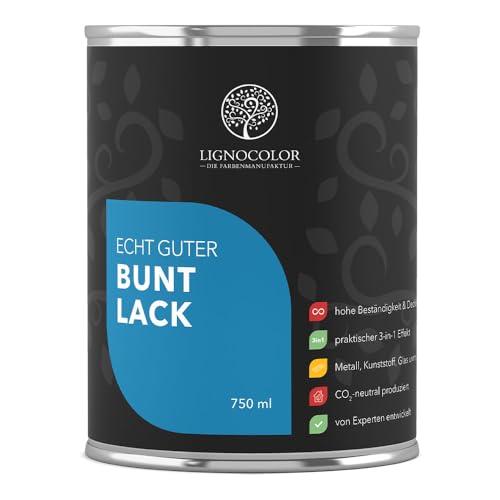 Lignocolor Buntlack matt (750 ml, Weiss) | hochbeständiger Lack für Holz,...