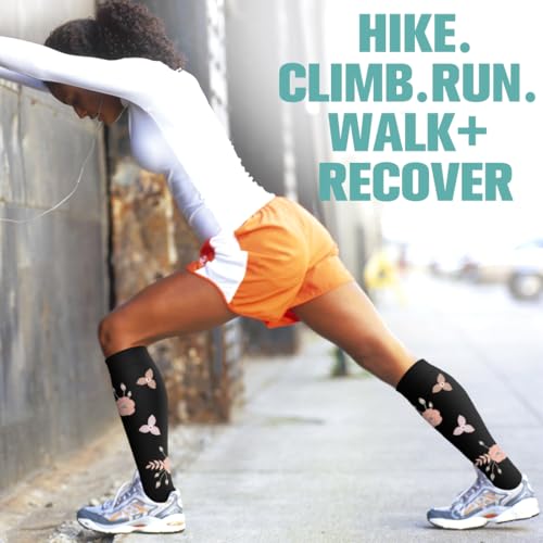 Laite Hebe Compression Socks for Women & Men Circulation(6 pairs)-Graduated Supports Socks for Running, Athletic Sports4