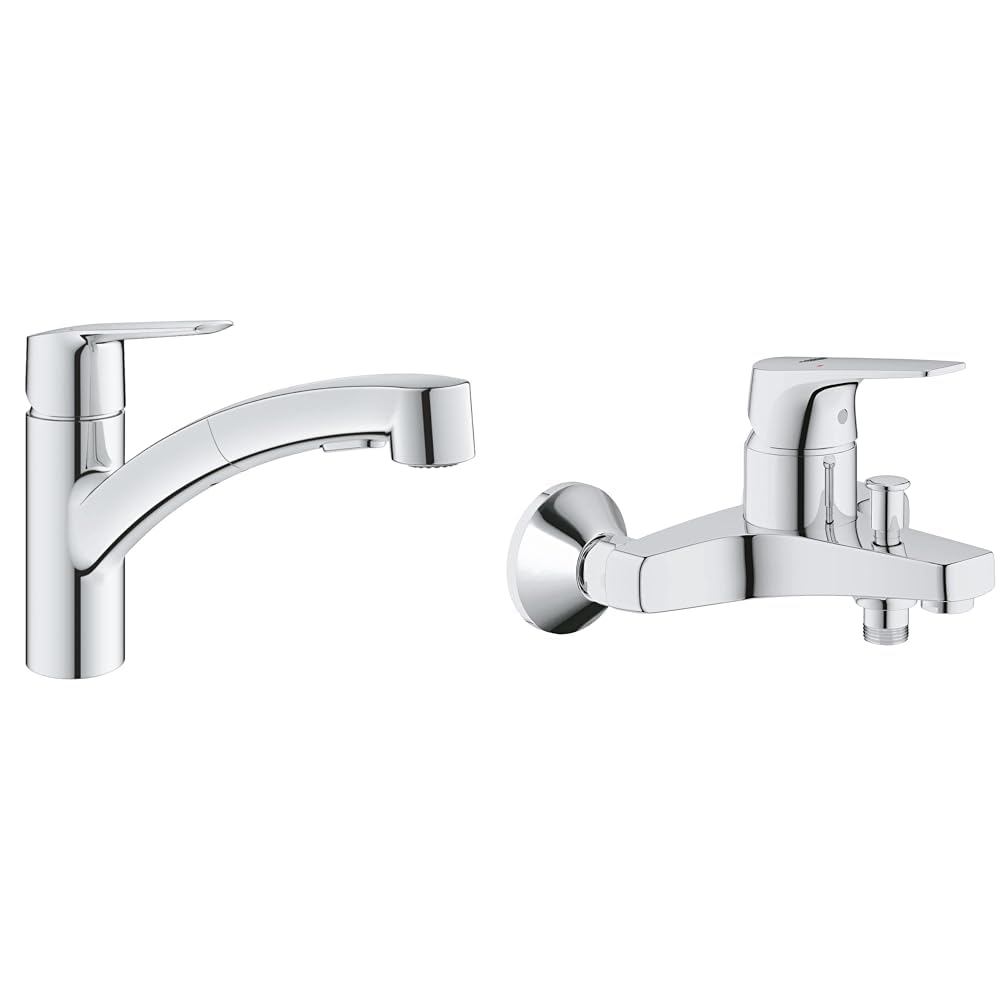 Mitigeur de Cuisine GROHE QuickFix Start pour Évier avec Douchette et Robinet de Bain Mural