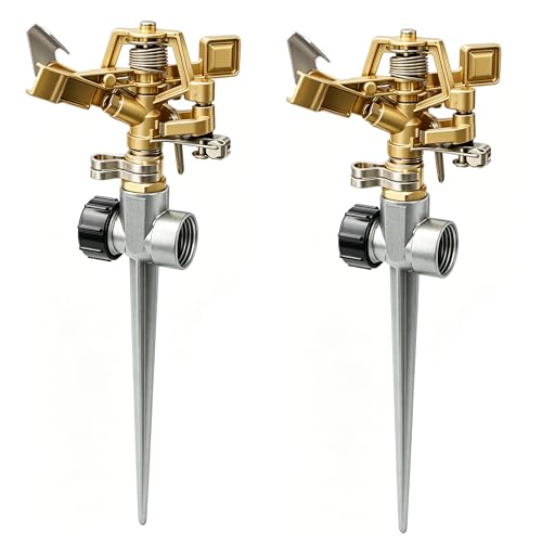 Hourleey 2 Pack Impact Lawn Sprinklers for Yard, Heavy...