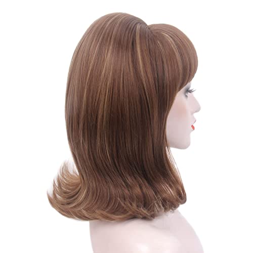 STfantasy Beehive 60s Wigs Gothic Wigs for Women Mrs Claus Fancy Dress Costume Cosplay Party Hair (Ash Brown) - Image 4