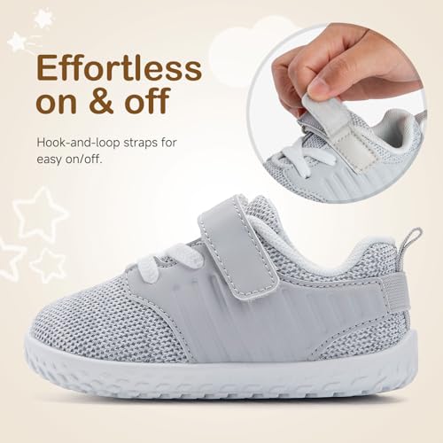 HIITAVE ​Toddler Sneakers Lightweight Boys Girls Barefoot Shoes for Walking Running Tennis Playing4