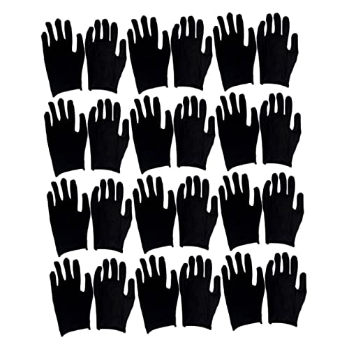 SOESFOUFU 12 Pairs Thickened Cotton Gloves Bbq Work Gloves Long Cotton Hand Black