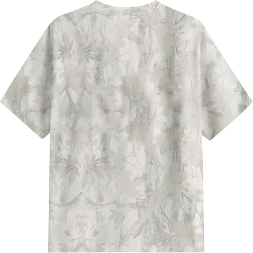 Image of Womens Camo Shirt Oversized Maple Leaf Short Sleeve T Shirts Tops | Loose Fit,White Camo T-Shirt,Crew Neck,Half Sleeve,Everyday Outfits,Gym,Workout,Home,Work,Hiking,2026 Basic Tee