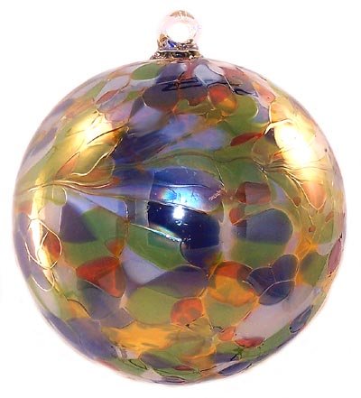 Friendship Ball June 4 Inch Kugel Iridized Witch Ball by Iron Art Glass Designs