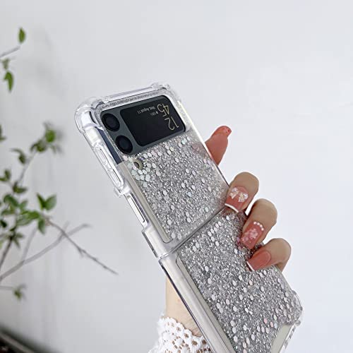 Coque rigide Galaxy Z Flip 3 anti-rayure transparente pailletée